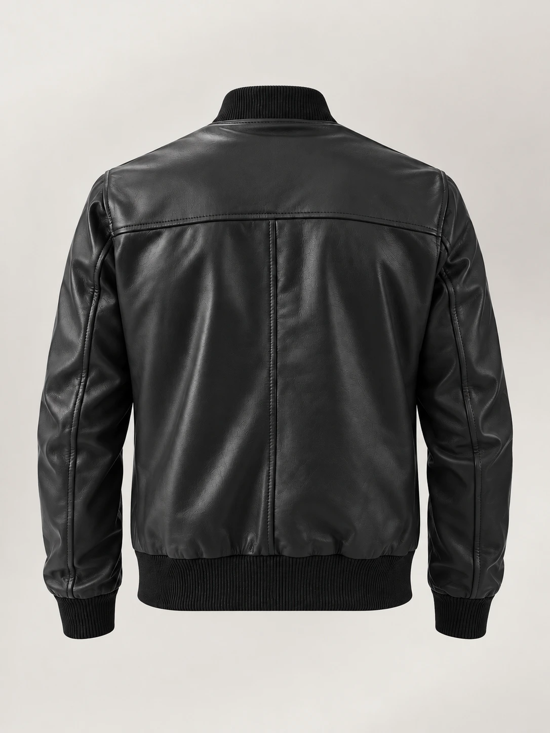 Men's Amalfi Black Leather Bomber Jacket