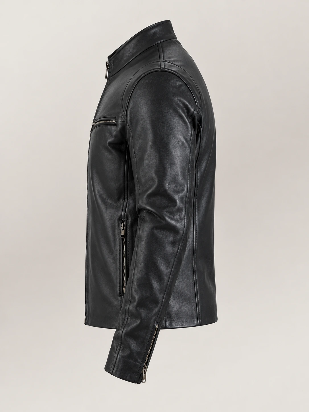 Men's Firenze Black Leather Biker Jacket