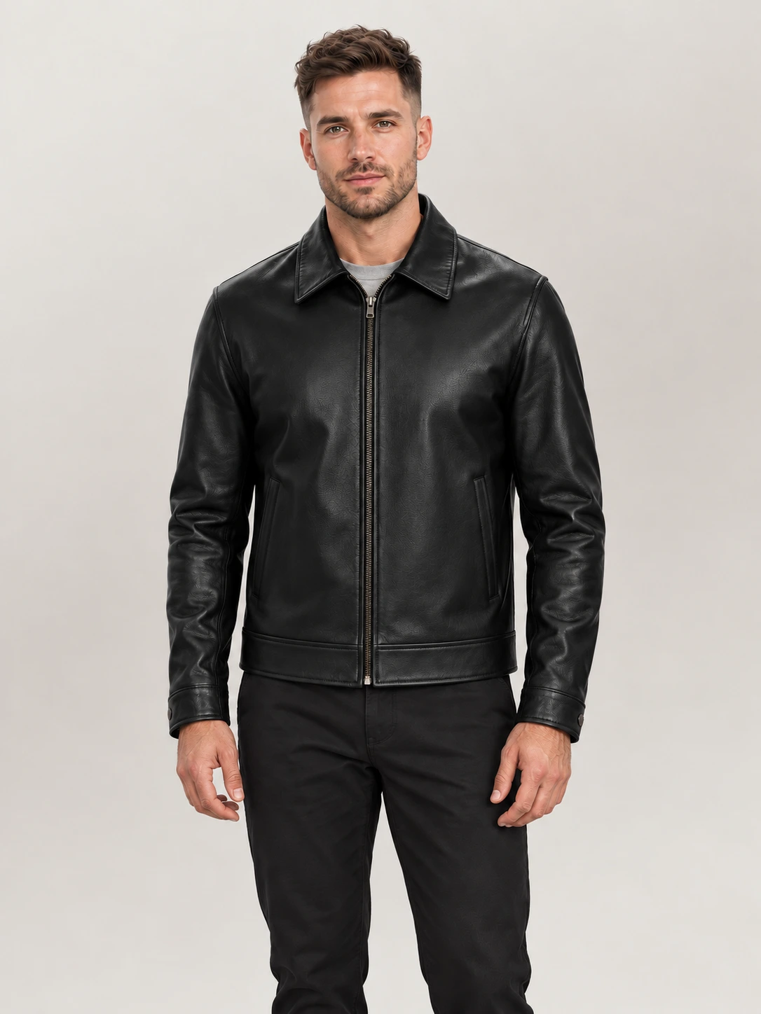 Men's Tropea Black Leather Jacket