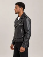 Men's Positano Black Biker Leather Jacket