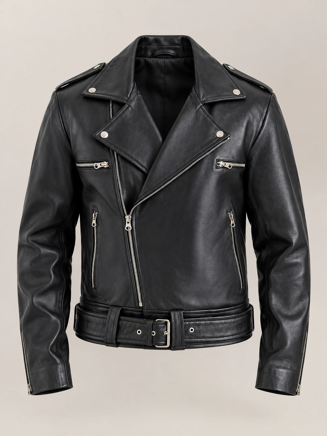 Men's Positano Black Biker Leather Jacket