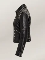 Women's Studded Leather Moto Jacket