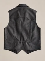 Men’s Black Nubuck Bison Ranchers Leather Vest