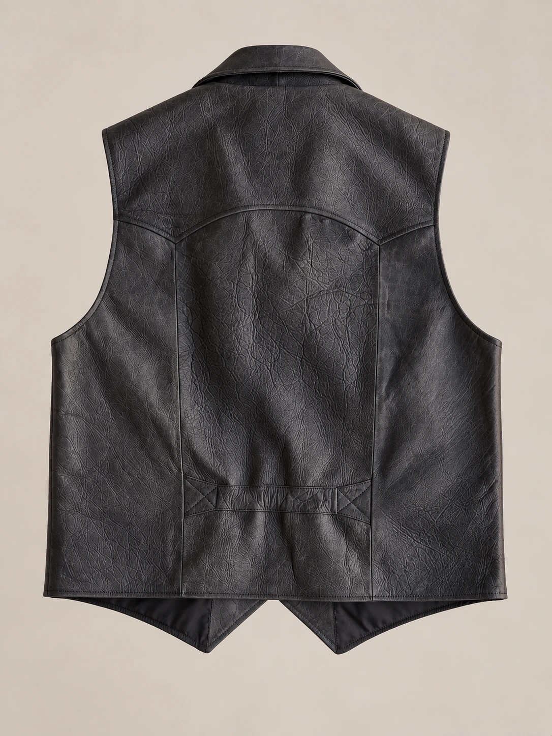 Men’s Black Nubuck Bison Ranchers Leather Vest