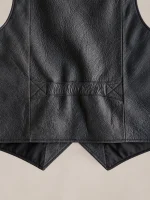 Men’s Black Nubuck Bison Ranchers Leather Vest