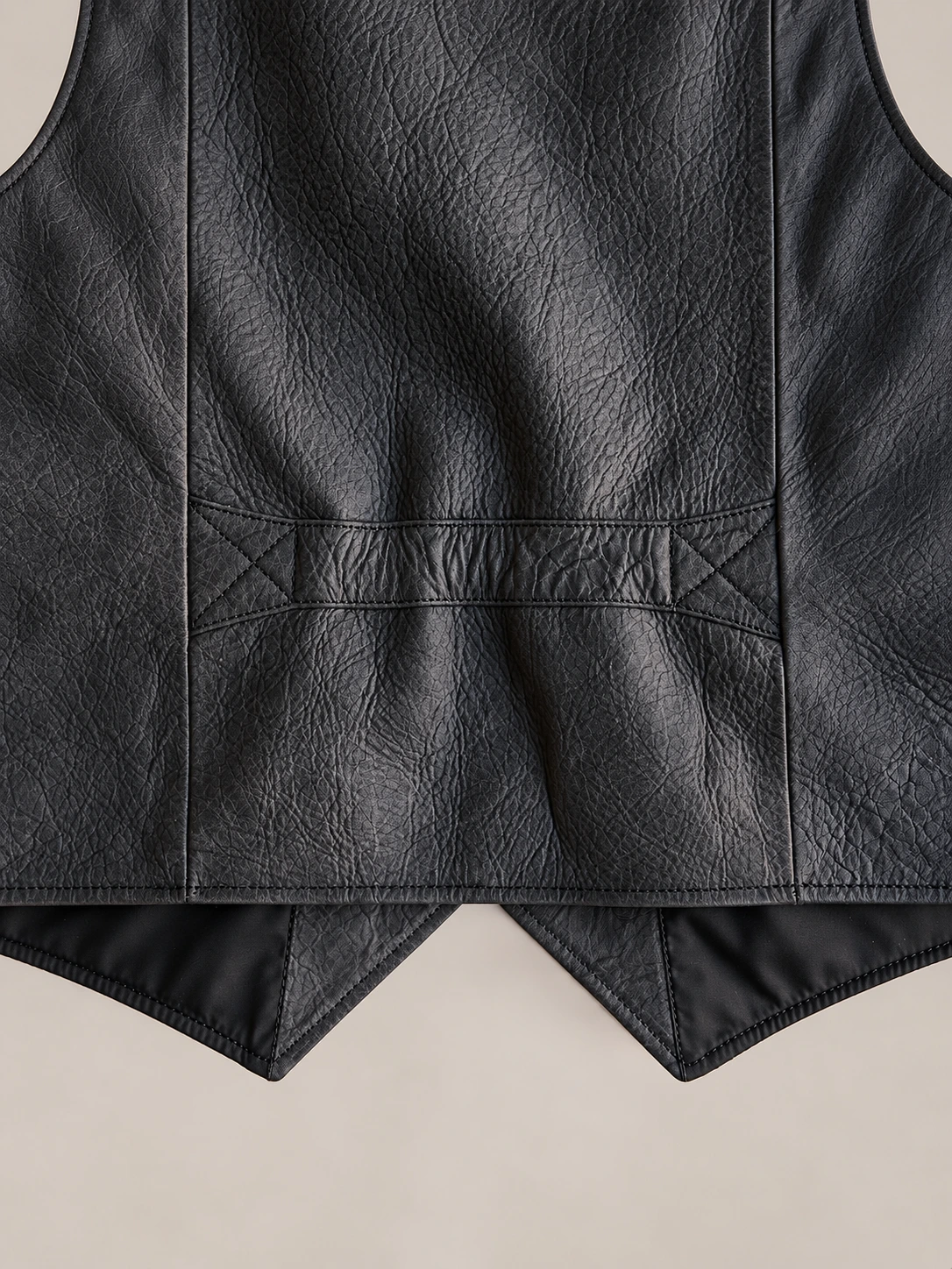 Men’s Black Nubuck Bison Ranchers Leather Vest