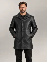 Men's Sicilia Black Leather Coat