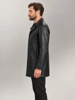 Men's Sicilia Black Leather Coat