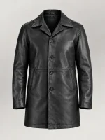 Men's Sicilia Black Leather Coat