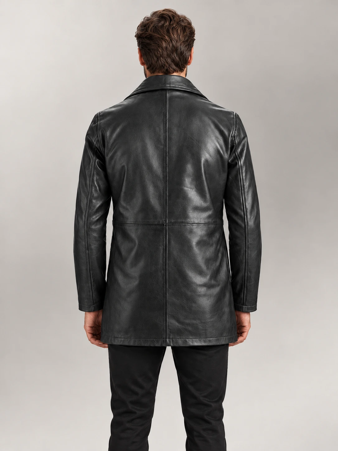 Men's Sicilia Black Leather Coat