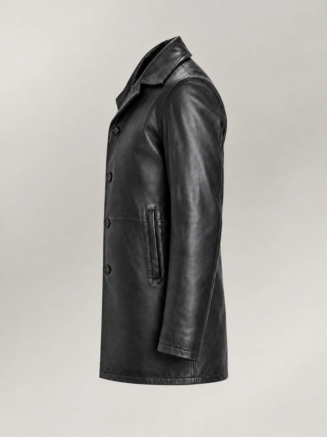 Men's Sicilia Black Leather Coat