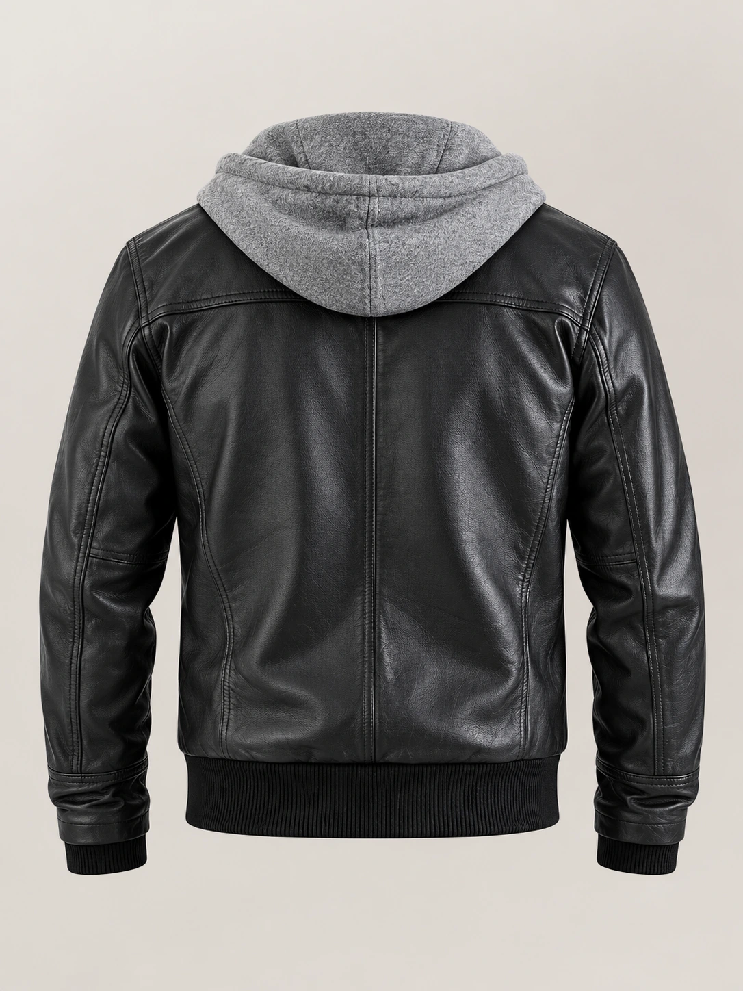 Men's Palermo Black Hooded Leather Bomber Jacket