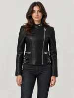 Women's Black Russo Leather Jacket