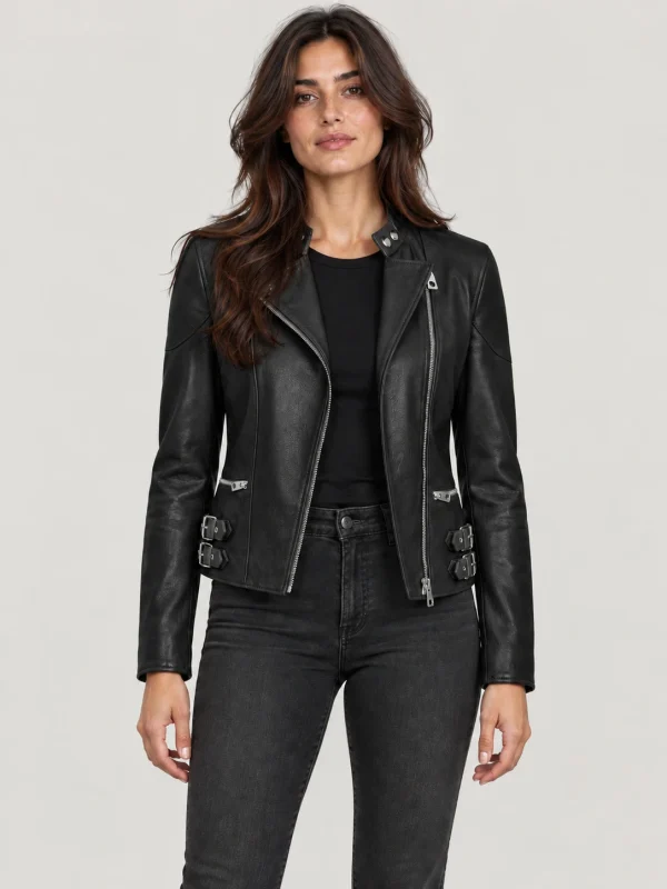 Women's Black Russo Leather Jacket