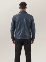 Men's Tropea Blue Leather Jacket