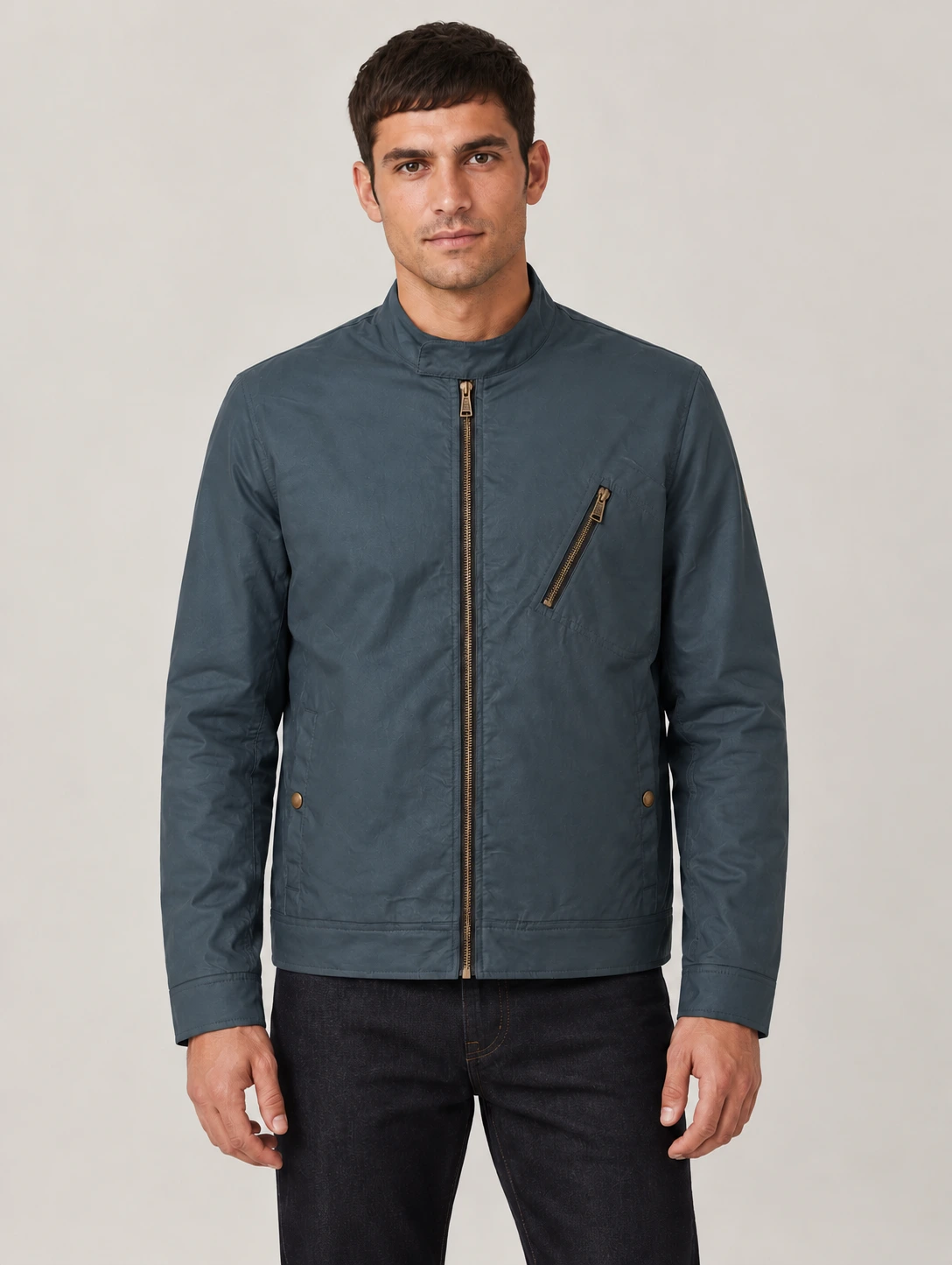 Men's Petrol Waxed Cotton Sideline Jacket