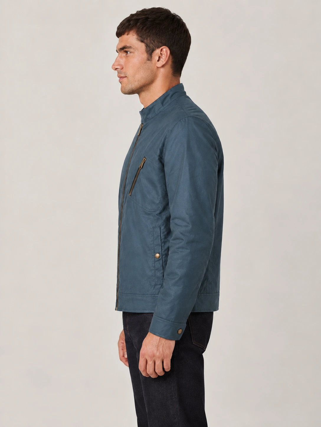 Men's Petrol Waxed Cotton Sideline Jacket