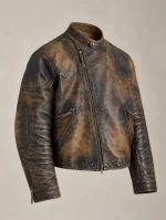 Men's Brown Leather Motorcycle Jacket