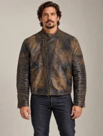 Men's Brown Leather Motorcycle Jacket