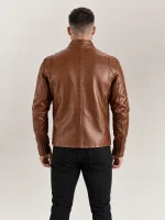 Men's Firenze Brown Leather Biker Jacket