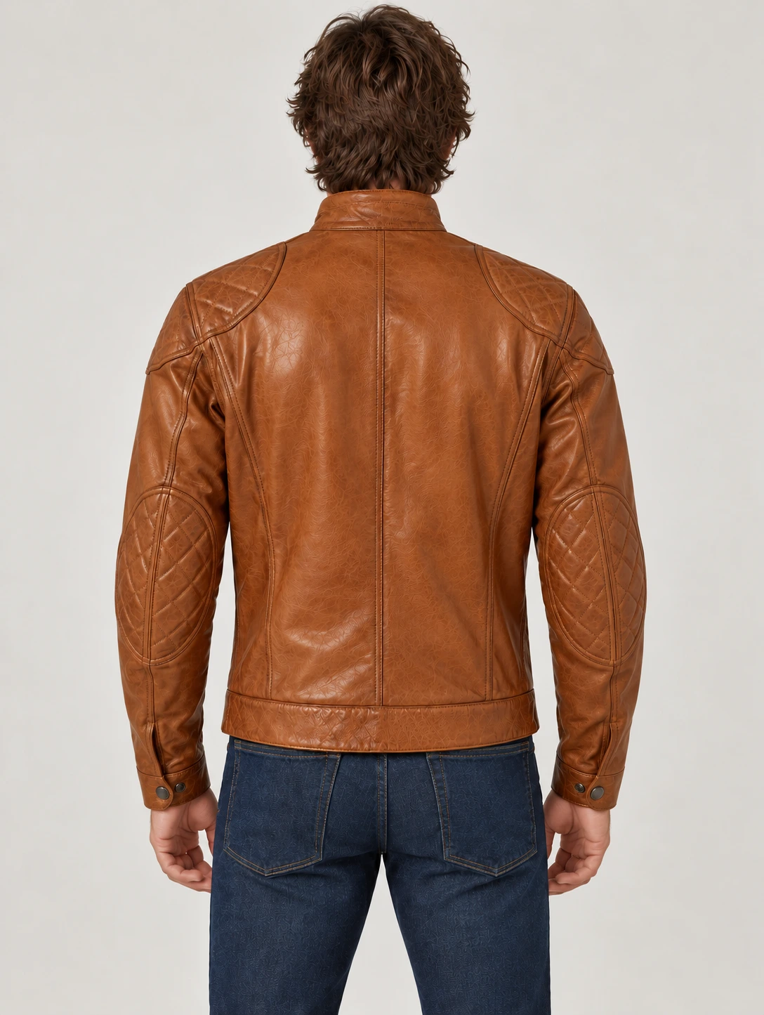 Men's Burnt Cuero Brooklands Motorcycle Jacket