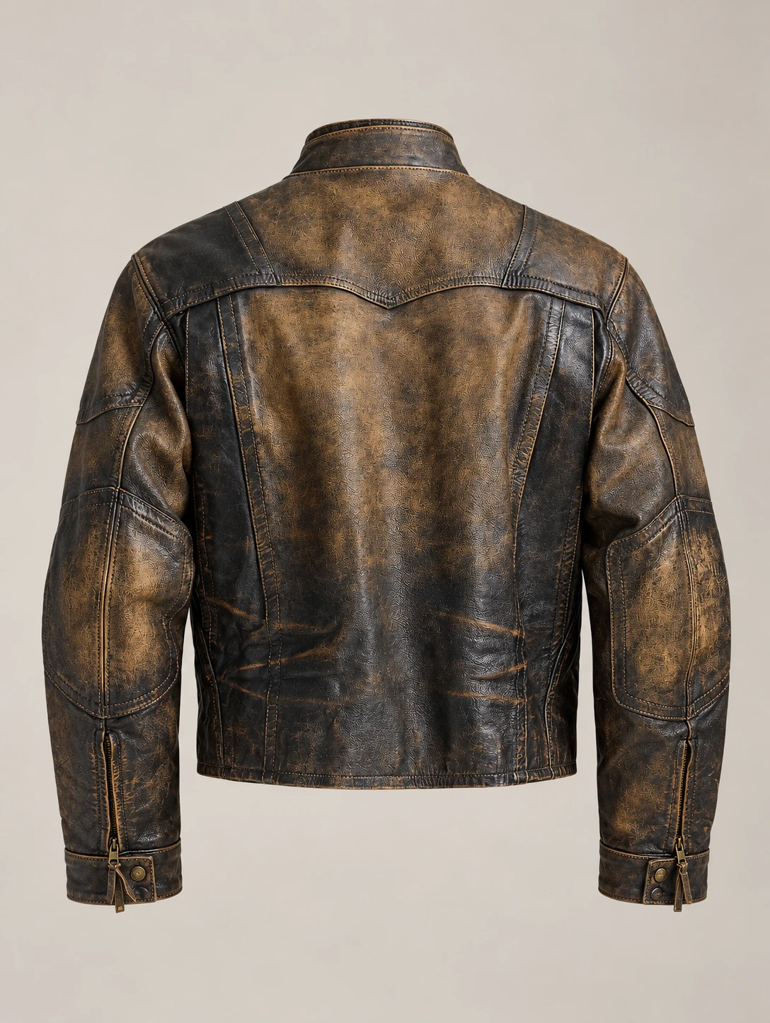 Men's Brown Leather Motorcycle Jacket
