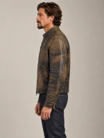 Men's Brown Leather Motorcycle Jacket