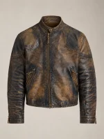 Men's Brown Leather Motorcycle Jacket