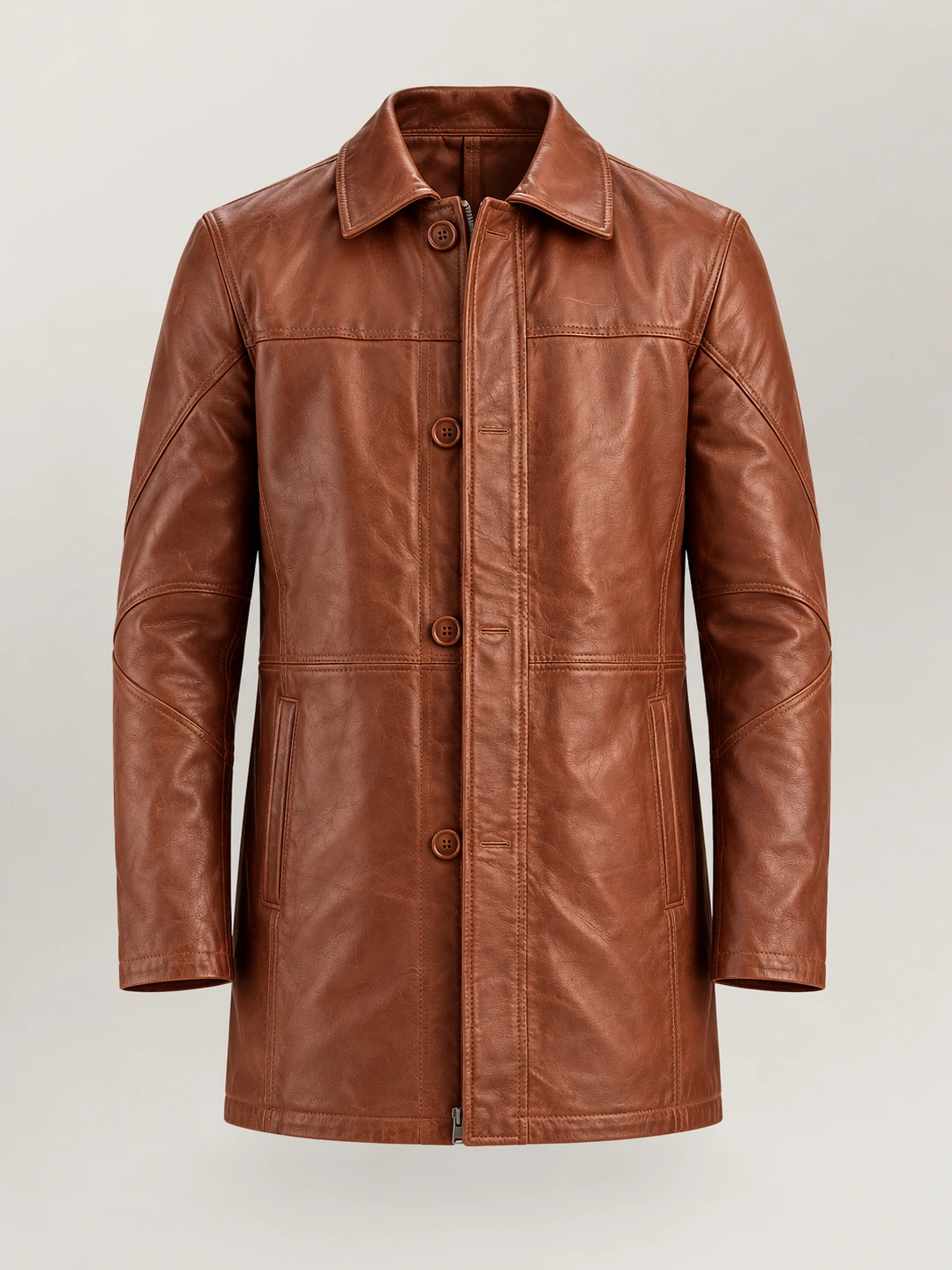 Men's Sardegna Brown Leather Coat