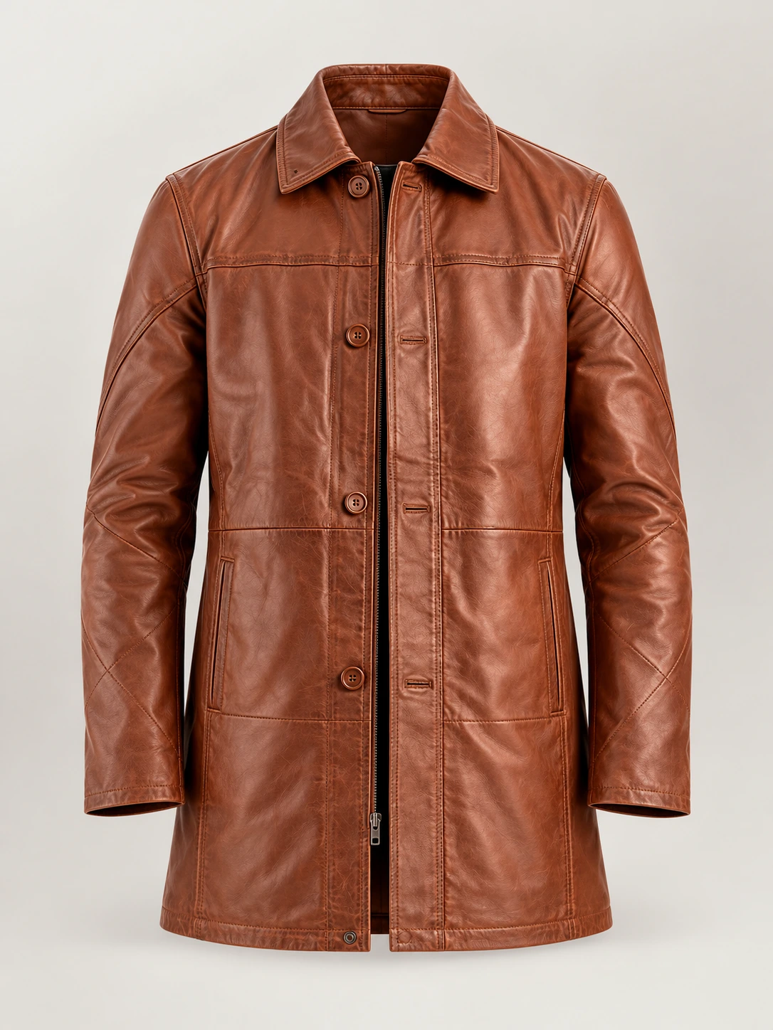 Men's Sardegna Brown Leather Coat