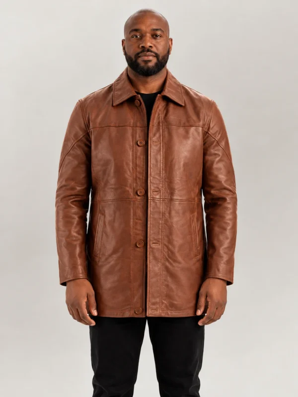 Men's Sardegna Brown Leather Coat