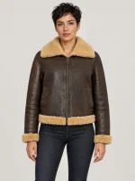 Women's Brown Kenora Shearling Leather Jacket
