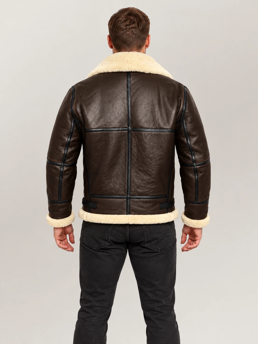 Men's Prime Trentino B3 Brown Real Shearling Bomber Jacket
