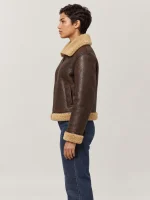 Women's Brown Kenora Shearling Leather Jacket