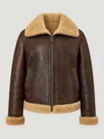 Women's Brown Kenora Shearling Leather Jacket