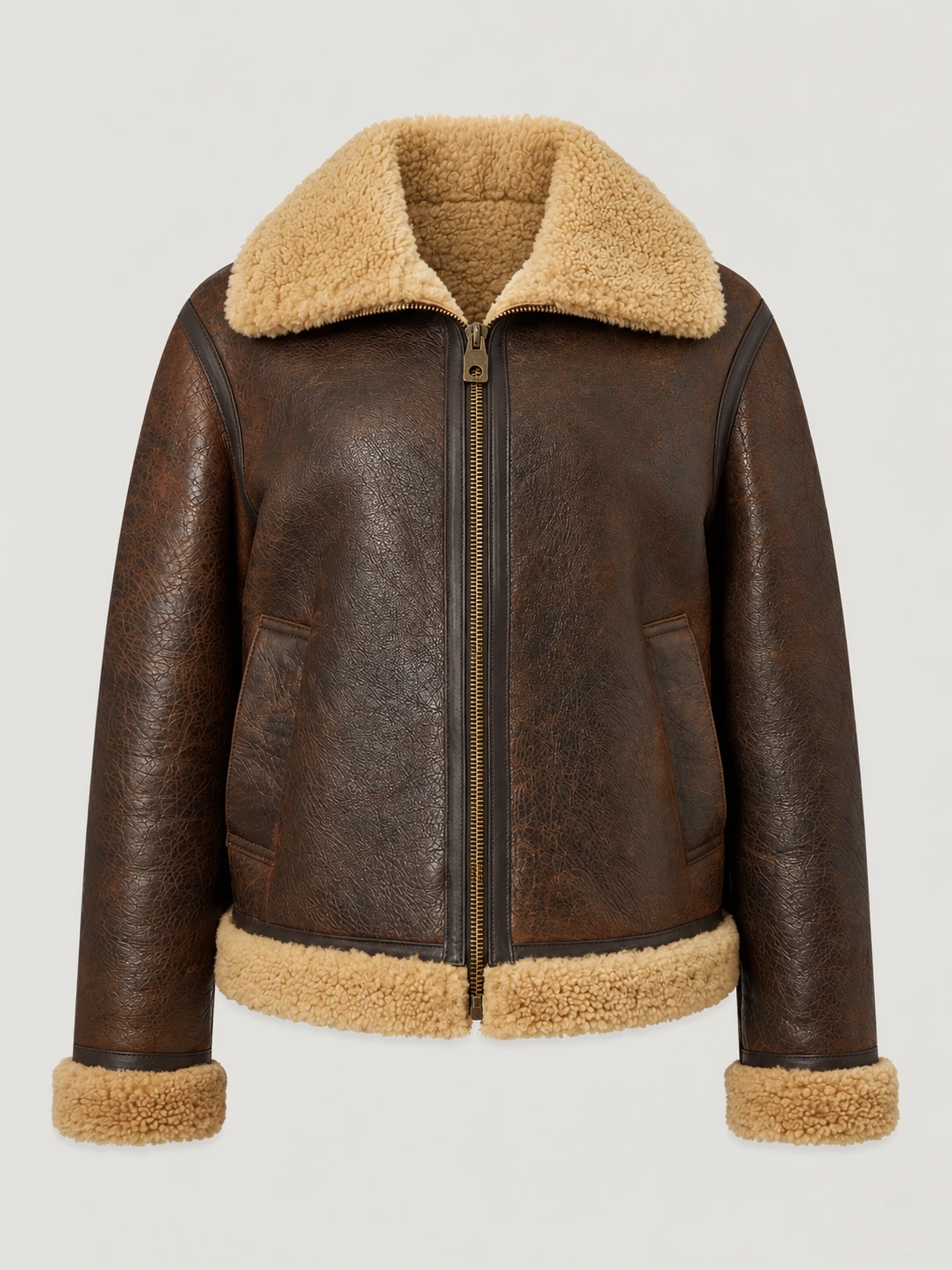 Women's Brown Kenora Shearling Leather Jacket
