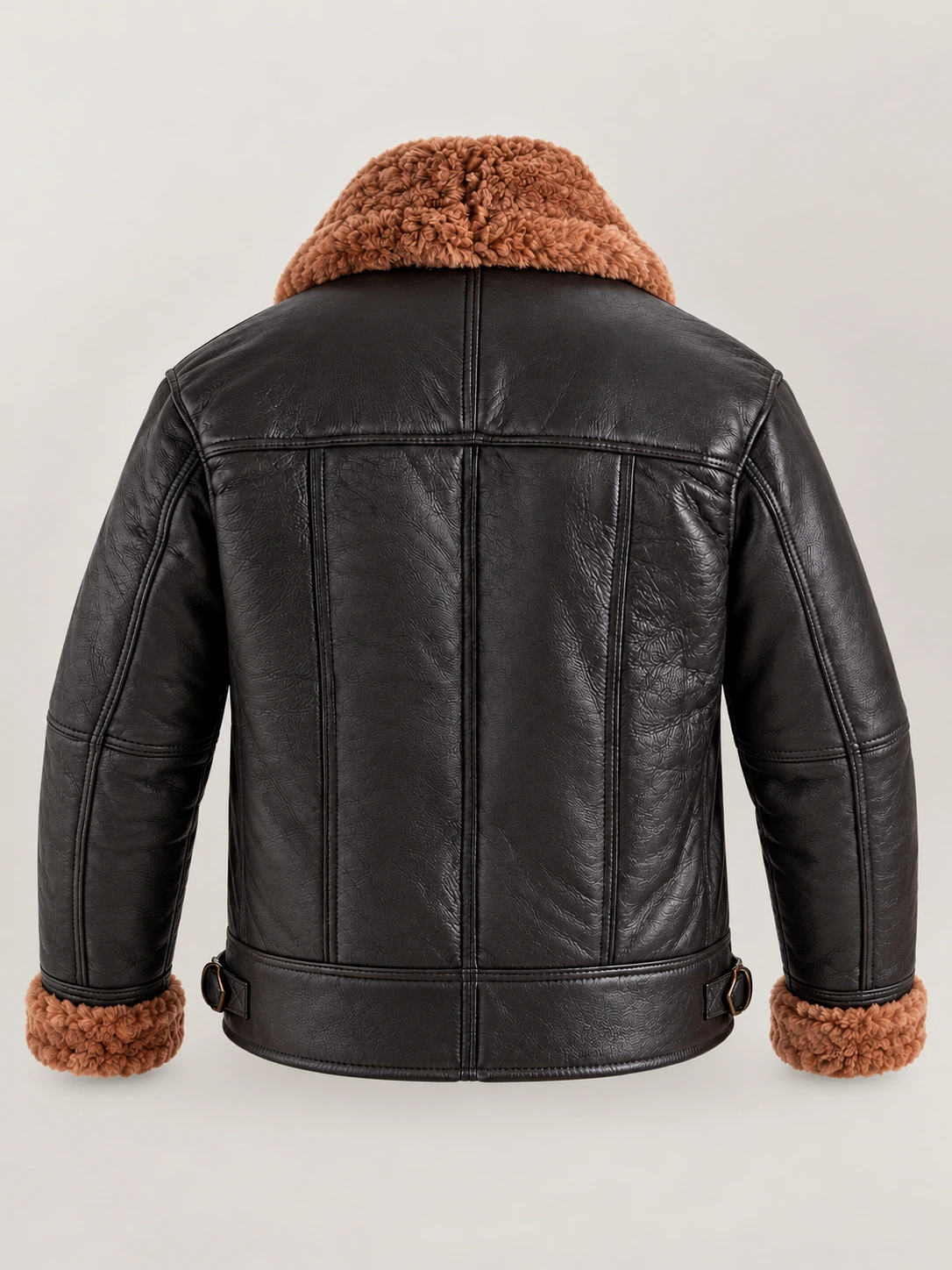 Men's Merano Black Real Shearling Bomber Jacket