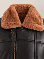 Men's Merano Black Real Shearling Bomber Jacket