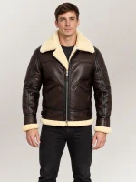 Men's Prime Trentino B3 Brown Real Shearling Bomber Jacket