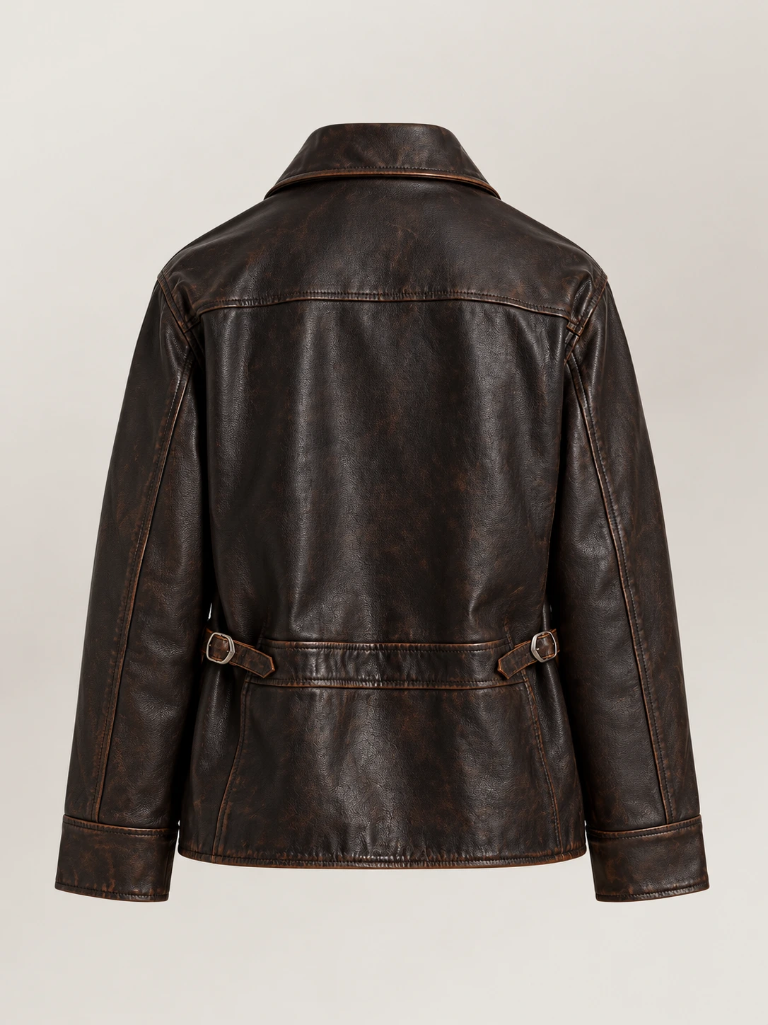 Women's Brown Leather Moto Jacket