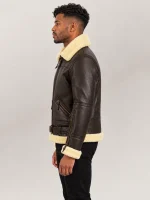 Men's Dolomiti RAF Brown Real Shearling Bomber Jacket