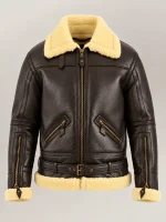 Men's Dolomiti RAF Brown Real Shearling Bomber Jacket