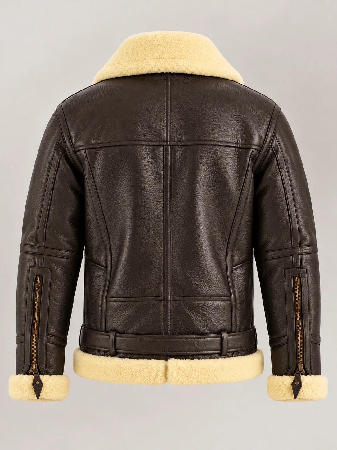 Men's Dolomiti RAF Brown Real Shearling Bomber Jacket