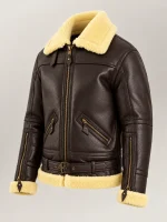 Men's Dolomiti RAF Brown Real Shearling Bomber Jacket