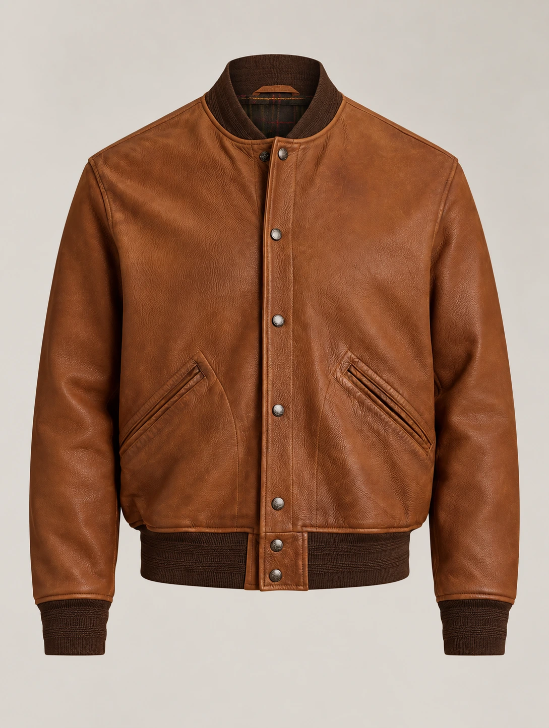 Men's Saddle Leather Letter Jacket