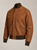 Men's Saddle Leather Letter Jacket
