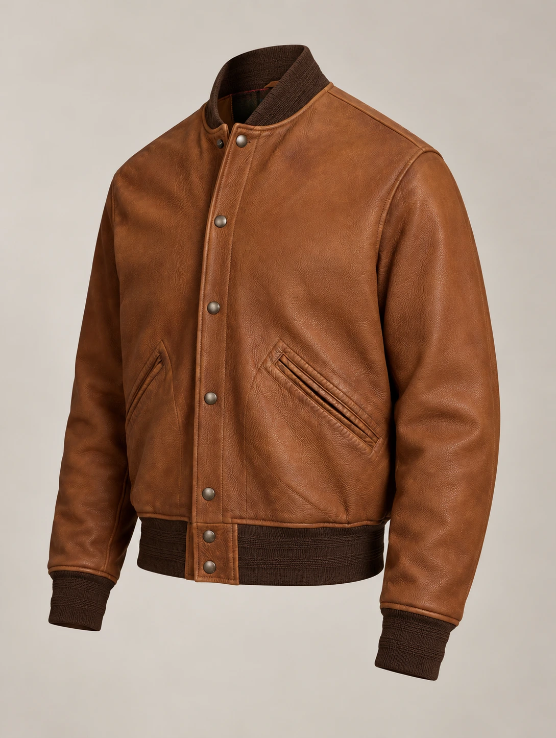 Men's Saddle Leather Letter Jacket