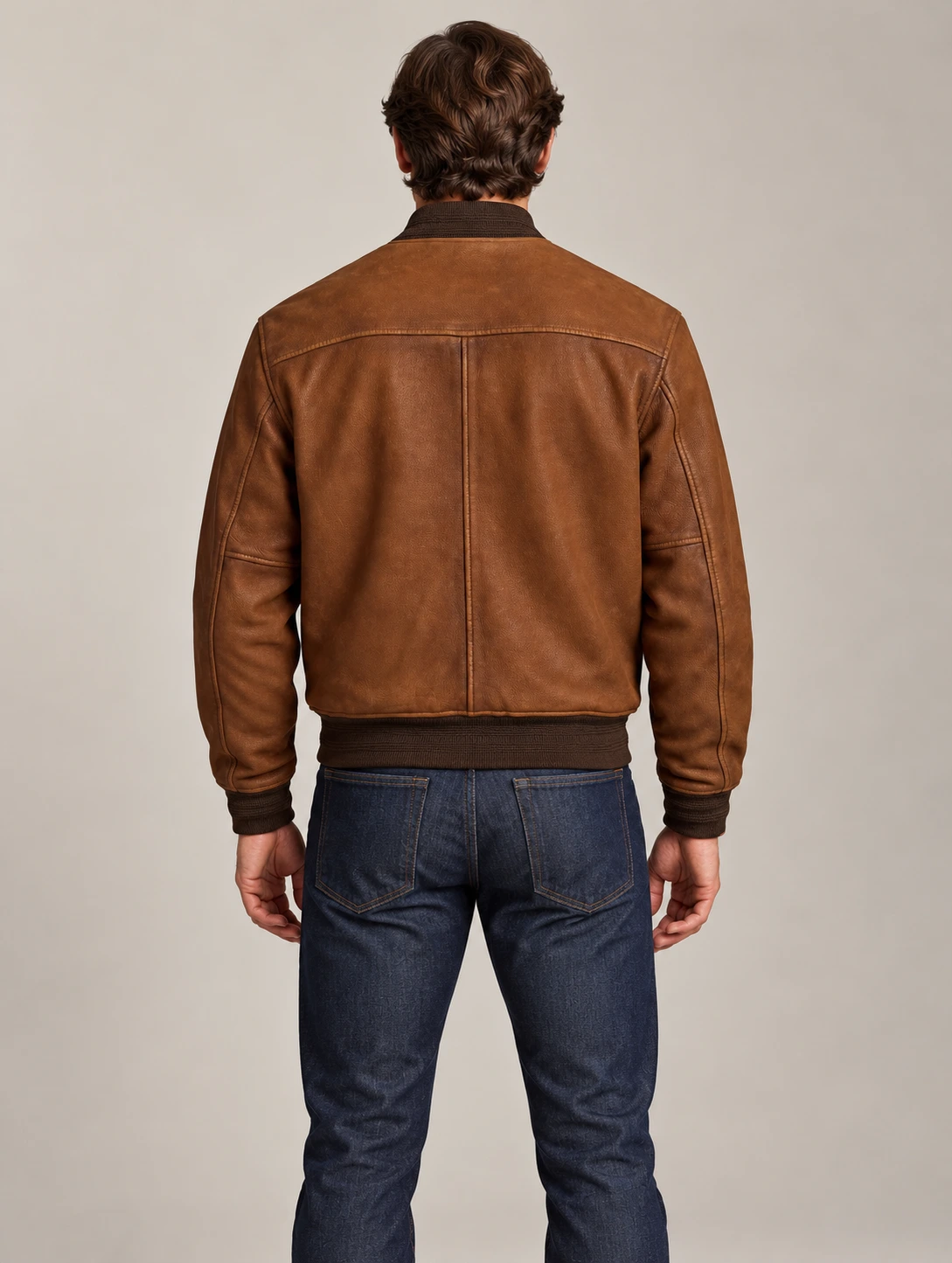 Men's Saddle Leather Letter Jacket