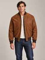 Men's Saddle Leather Letter Jacket