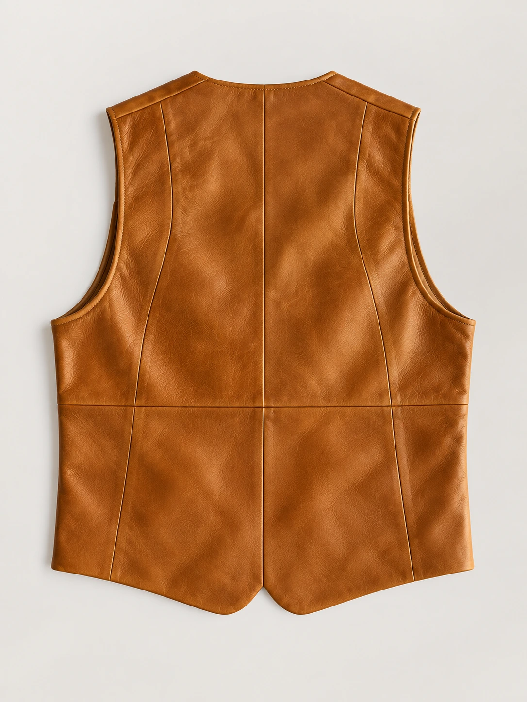 Men's Classic Western Lapel Cowhide Leather Vest